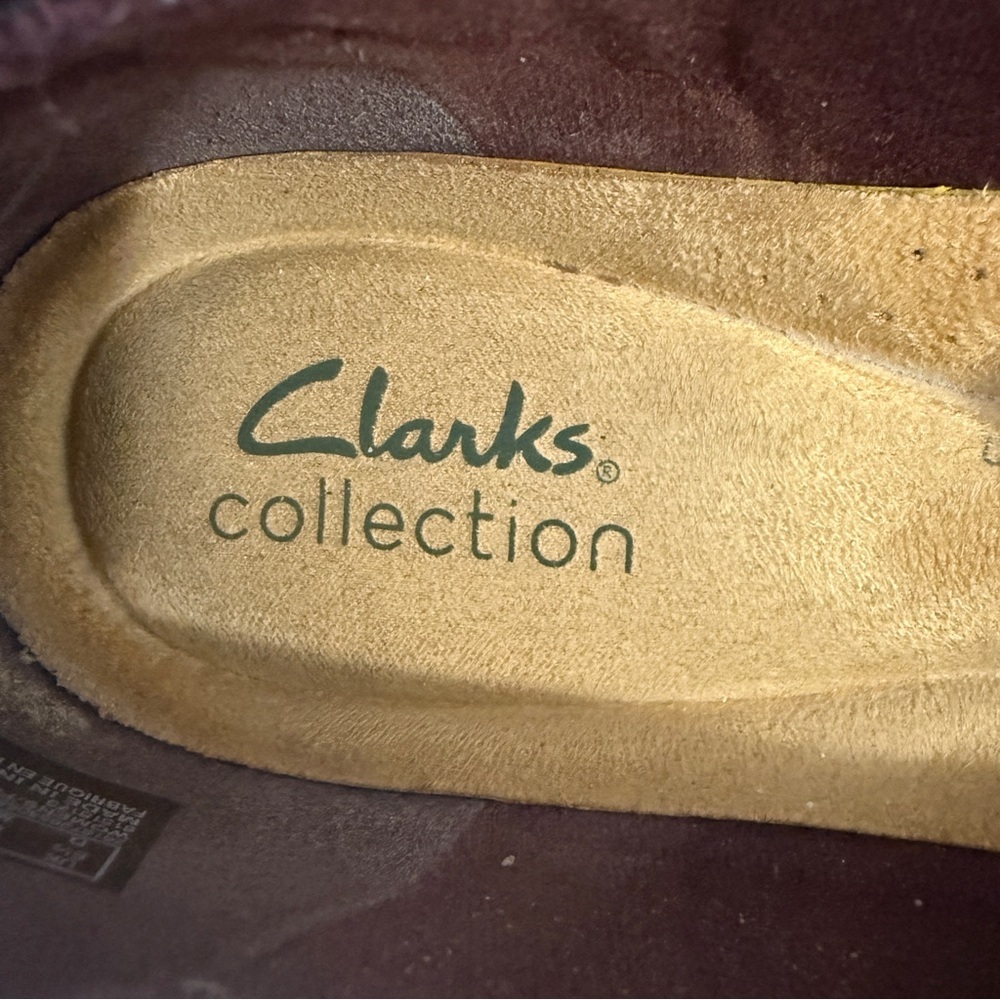 Clarks Collection Burgundy Academia Leather Moccasin Loafer Womens size 8 - Picture 8 of 8